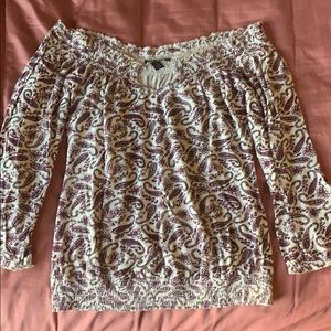 Lucky Brand Off The Shoulder Paisley Top